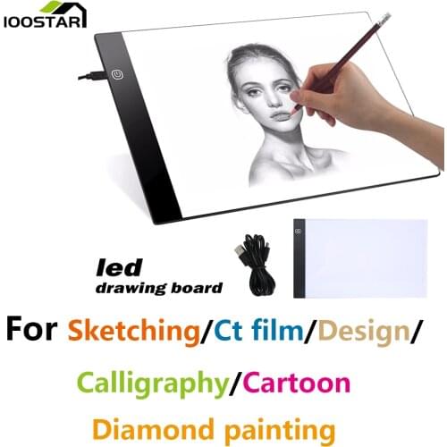 Ultra Thin A4 LED Light Pad Tablet Tracing Drawing Board Pad Diamond Painting Corrector Embroidery Tools Stand Holder And Clips
