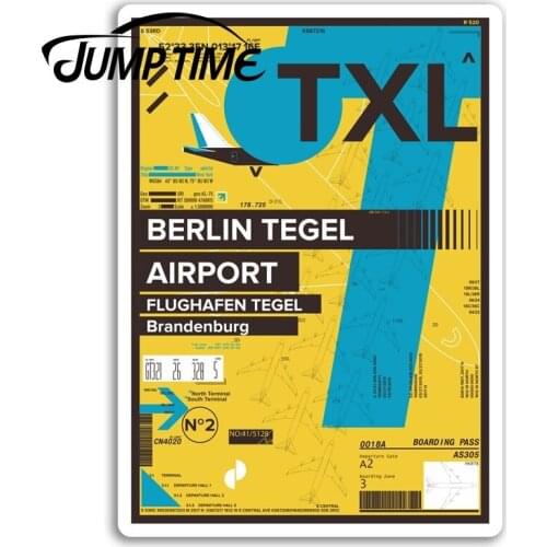 Jump Time for TXL Berlin Tegel Airport Vinyl Stickers Germany Travel Sticker Truck Window Bumper Decal Waterproof Accessories