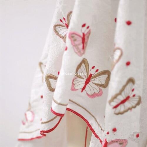 Butterfly pattern Embroidery Fabric Cloth,patchwork fabric,sewing accessories,130cm*45cm(half yard)/pcs