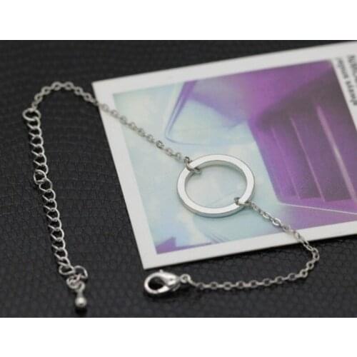 High quality fashion women jewelry accessories metal geometry circle chain bracelet