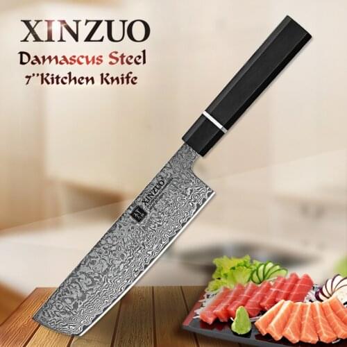 XINZUO 7'' inch Chef Knife Stainless Steel 67 Layer Damascus Steel Kitchen Knife New Style Kitchen Knife Brand Vegetable Knife
