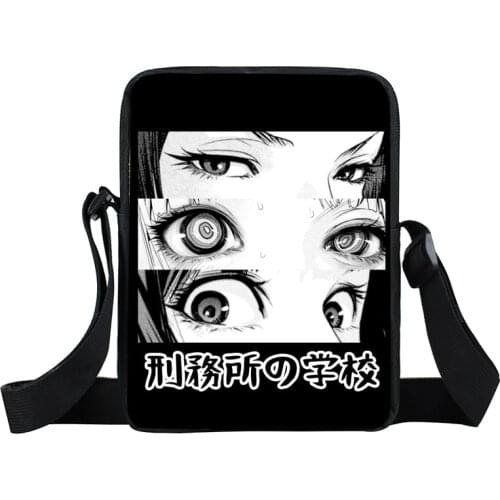 Japanese anime Prison School messenger bag eye Glitch small shoulder bag loli Comic Anime Manga crossbody bags teenger bookbag
