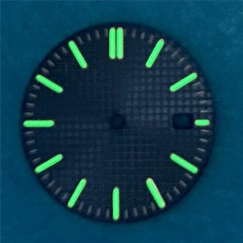 Replacement 28.5MM Watch Dial for NH35 NH36 for Mingzhu 2813 Automatic Watch Movement Green Luminous Watch Dial Repair Part