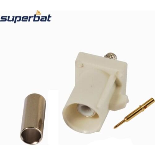 Superbat 10pcs Fakra B Connector Crimp Plug Apply to Radio Without Phantom Supply Long Version