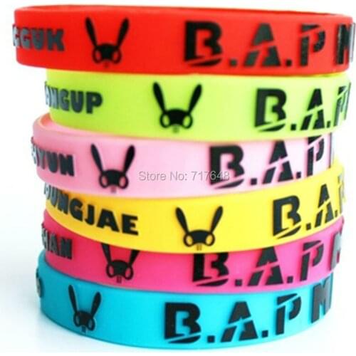 100pcs Best Absolute Perfect embossed Kpop BAP wristband silicone bracelets free shipping by ePacket
