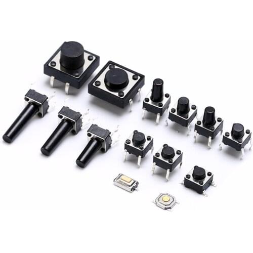 140pcs 14 Types Durable Pushbutton switches Tactile Switches Push Button Miniature Momentary Tact for household appliances