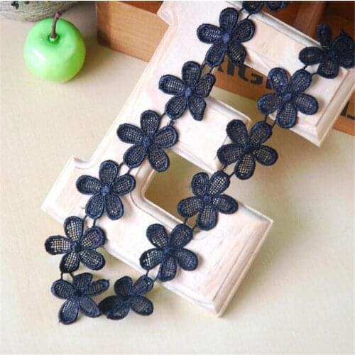 15Yards 3.5cm Handmade Flower Embroidered Tape Lace Trim Applique Sewing Craft LB0004