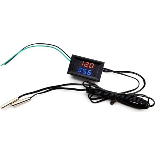 2-Way Temp Gauge Red+Blue LED Digital Display For Intercooler Supercharger