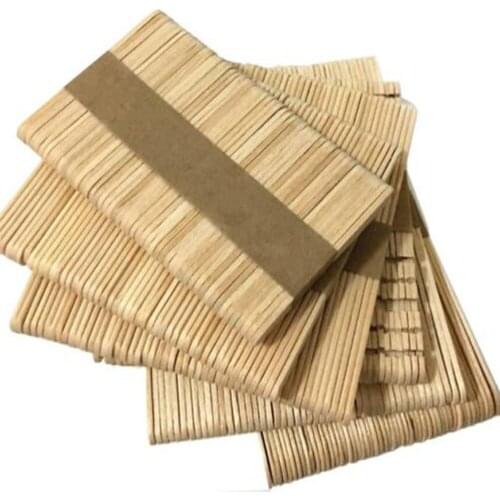 20Pcs/Lot Wooden Popsicle Sticks Natural Wood Ice Cream Sticks Kids DIY Hand Crafts Art Ice Cream Lolly Cake Tools Original