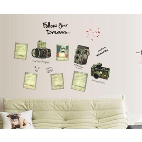 2015 Creative Photo Scenery Wall Stickers Bedroom Decorative ZYPB-7032 Camera Stickers Home Decor Living Room Decals