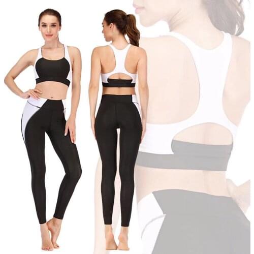 2021 Summer Sexy Women Gym Workout Yoga Suits Clothes Skinny Running Outfit Sleeveless Padded Top High Waist Leggings Sport Sets