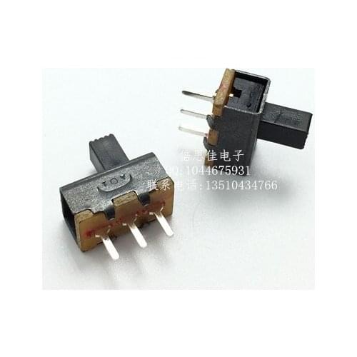 50pcs/SS12F17 Toggle switch 3 Pin 2 files Handle high 5mm Slide switch DIP