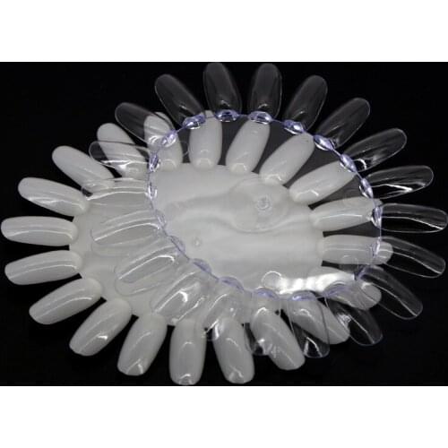 500pcs Natural Clear Nail Art Gel Polish Color Chart 20 Colors Wheel Manicure Practice Display Rack Acrylic Tips Disk