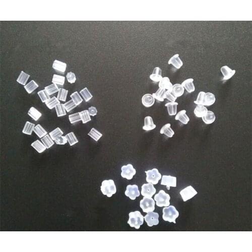 500pcs Three Types of Plastic Earring Back Plug Cap Nail Accessories DIY Jewelry Accessories