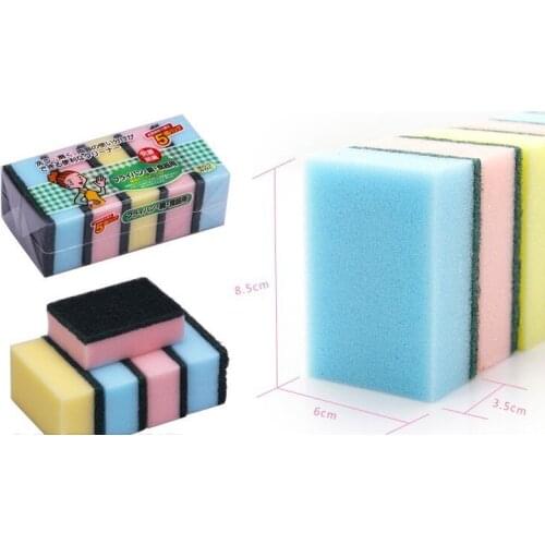 8.5 cm * 6 cm Wholesale Sponge Dish Washing Wash Cleaning Towel Cloth Rags Scouring Pad 3 packs/Lot Kitchen Clean Products