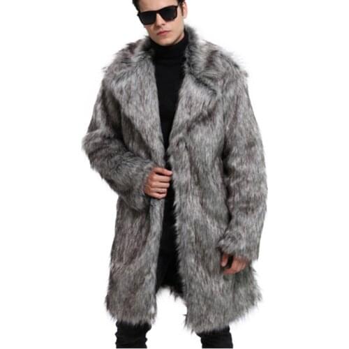 Free Shipping New fashion male Mens winter fur jacket autumn and winter new imitation fox fur coat suede winter warm thick wind