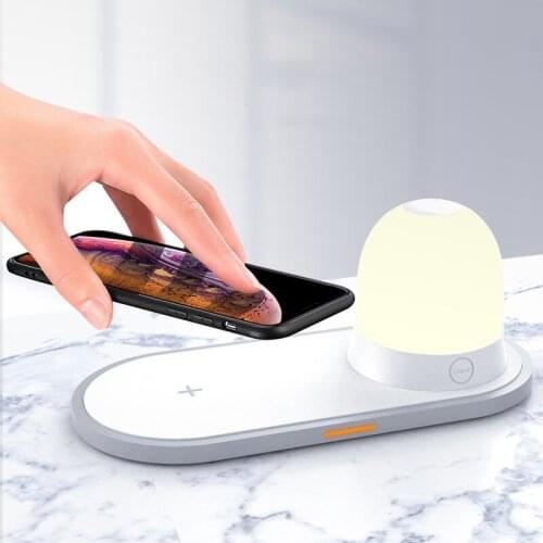 Ocube Wireless Charger LED Night Light Magnetic Attraction Fast Charging for iPhone Samsung Huawei Xiaomi