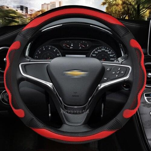 For Chevrolet Orlando Colorado Malibu Cruz Car Styling Microfiber Leather 38CM Steering Wheel Cover Interior Accessories