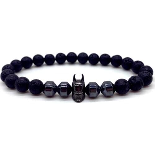 Black 8mm bohemian multicolor Agate beads Chakra Reiki Buddha Yoga Bracelet elastic adjustable Volcanic Stone Bangles jgh56