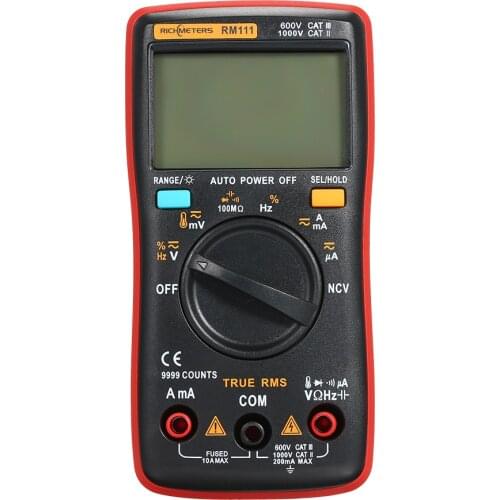 Digital Multimeter Tester RM111 NCV True-RMS 9999 counts Auto Range Temperature Back light AC/DC Voltage Ammeter