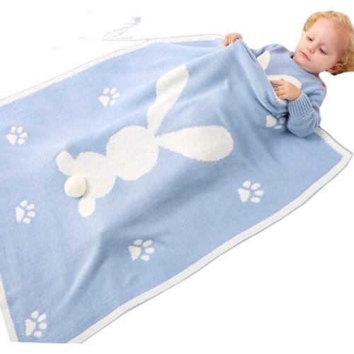 Baby Cute 3D Rabbit Blanket Swaddling Winter Warm Newborn Wrap Swaddle Siesta Blankets Woolen Hand Knitted Kids Boy Girl Blanket