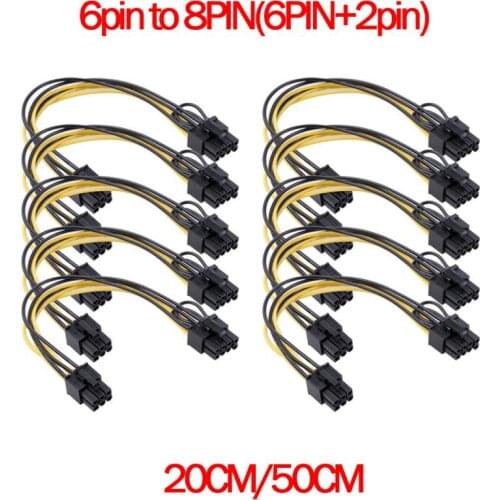 6 Pin To Dual 8 (6+2) Pin PCI Express Power Converter Cable For Graphics GPU Video Card PCIE PCI-E VGA Splitter Hub Power Cable