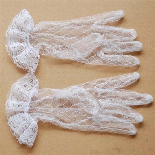 Short Bride Wedding Gloves Beige Short Design Lace Wedding Gloves Lace Gloves Cheap Accesorios Para Boda