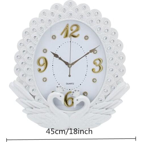 Creative European Swan Large Wall Clock Bedroom Silent Vintage Pow Patrol Watch Mechanism Secret Stash New Home Decor 50ZB156