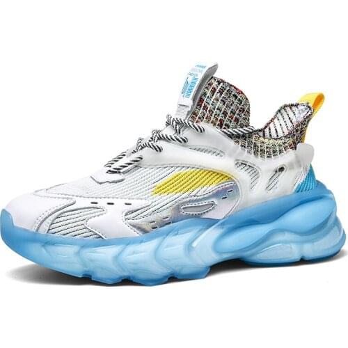 Fashion Mens Running Shoes Soft Mesh Men Sneakers Lace UP Male Sports Fitness Damping Walking Jogging Trainers Big Size 39-45