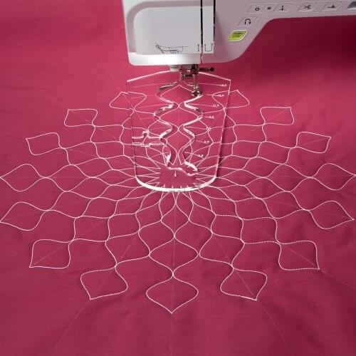 Quilting Ruler Circles on quilts 16 rotation honeycomb for low shank domestic sewing machine # QR-COHQ