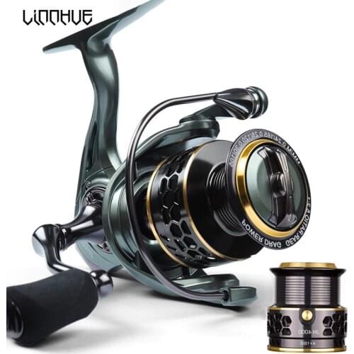 LINNHUE Double Spool Fishing Reel All Metal JH3000 4000 Spinning Reel 5.2:1 8KG Max Drag Carp Saltwater Reel Fishing Reels 2020