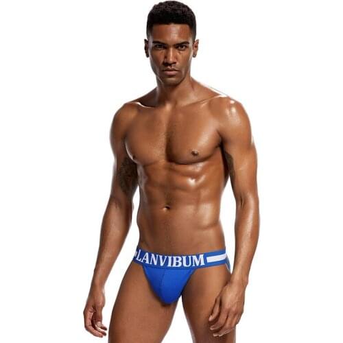 New Arrival Sexy Boy Jockstrap Fashion G-strings Cotton Low-Rise Men Underwear Reveal Sexy Buttocks Gay Underpants