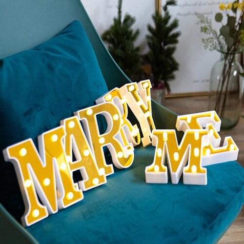 Newly LED Letter Lights Beautiful Night Light Battery Powered For Home Party Wedding Decoration