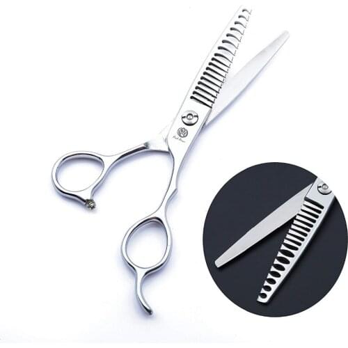 Purple Dragon 6.0 inch Japan 440C Salon Hair Antler Teeth Thinning Scissor and Chunker Shear 2 in 1 Barber Shear