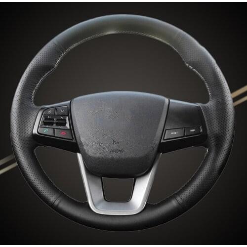 Car Braid On The Steering Wheel Cover for Hyundai ix25 2014-2016 Creta 2016 2017 Auto Wheel Cover Interior Accessory Car-styling