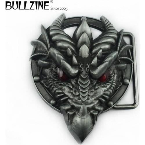 Bullzine wholesale zinc alloy Dragon head belt buckle pewter finish FP-02885 LUXURIOUS cowboy jeans gift belt buckle
