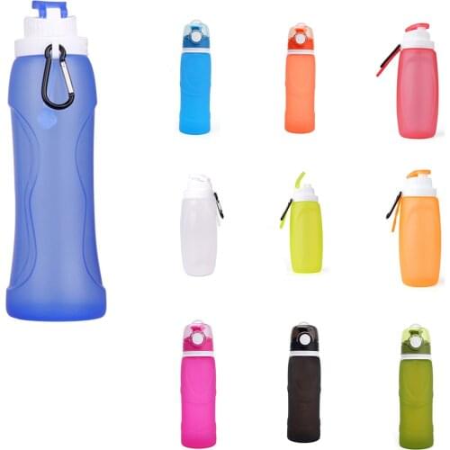 Portable Foldable Outdoor Sport Water Bottle Silicone Collapsible Leak Proof Cups Drinkware For Sports Camping Cycling Climbing