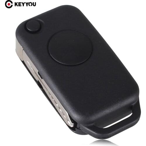 KEYYOU 1 Button Flip Folding Keyless Entry Remote Key Fob Case Shell for Mercedes Benz C E S ML SL ML55 AMG S500 SL500