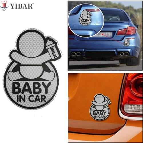 Reflective Baby On Board Baby In Car Window Bumper Sticker Vinyl Decal Cute