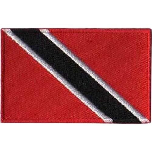 Trinidad and Tobago Country Patches Made by Twill with Heat Cut Broder and Iron On Backing Custom MOQ50pcs free shipping by Post