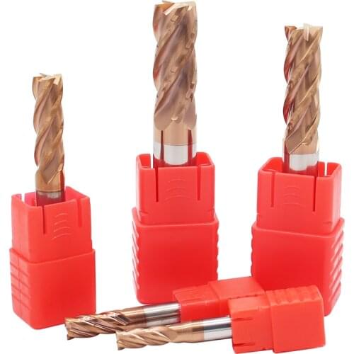 HRC55 Carbide End Mill 1 2 4 5 6 8 10 12mm 4Flutes Milling Cutter Alloy Coating Tungsten Steel Cutting Tool CNC maching Endmills