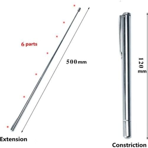 Stainless Steel Retractable Optometry Baton Sight Stick Extension-Type Pen Style with Six Parts Glasses Testing Tool