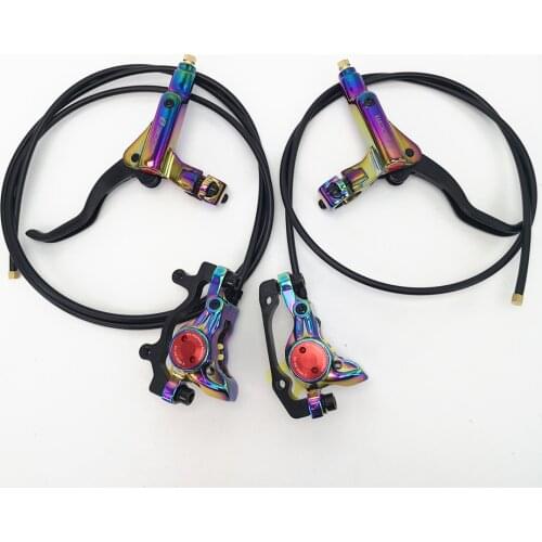 Colorful MTB Bicycle Hydraulic Disc Brake Bike Oil Brake Front Rear Set Clamp Mountain Bike Brake Rainbow Kits 800/1400 mm