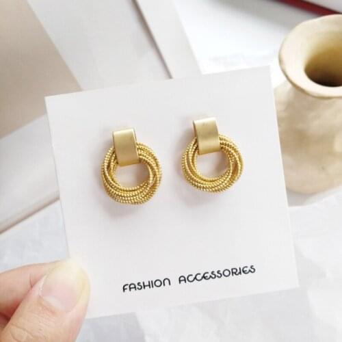 Yaologe 2020 New Personality Vintage Circle Alloy Earrings For Women Stud Earrings Exquisite Gift Statement Earrings Jewellery