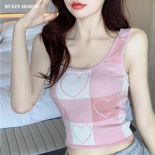 Vest Outside Wear Splicing Color Knitting Condole Belt Render Unlined Upper Garment Inside Pull Broug 2021 Summer Women Clothing