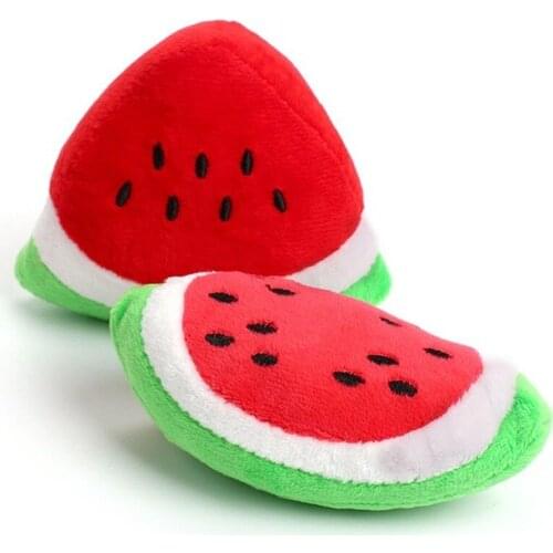 12CM-15CM Chew Squeaker Squeaky Plush Sound Fruits Vegetables Feeding Toys Carrot Banana Star Cloud Strawberry Stuffed Dolls