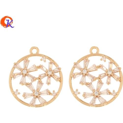 Cordial Design 30Pcs 18*20MM Jewelry Making/DIY Pendant/Earring Findings/Hand Made/Round Shape/CZ Charms/Jewelry Accessories