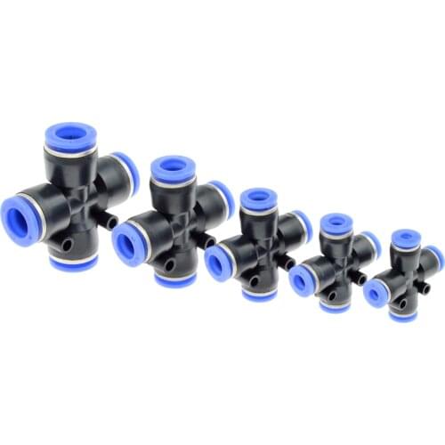 4 Way Cross Shape Equal Pneumatic 8mm 10mm 6mm 4mm 12mm OD Hose Tube Push In 4-Port Air Splitter Gas Connector Quick Fitting