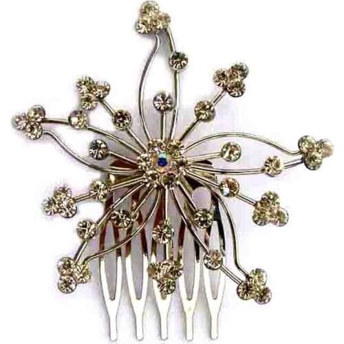 NEW trendy silver color crystals flower charm fashion headwear comb hair ornament prom jewelry accessories 6pcs lot