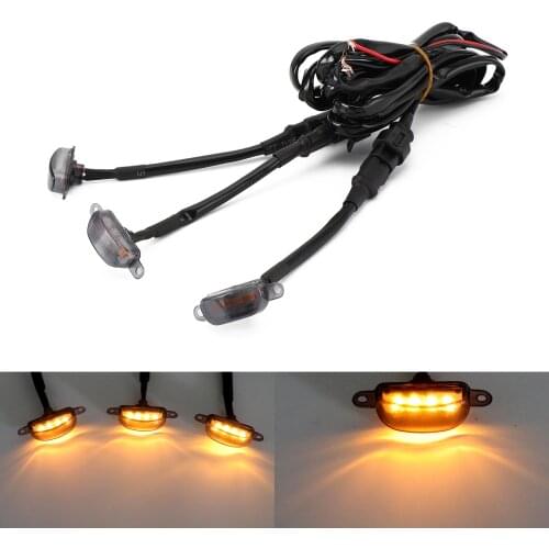 Artudatech 3pcs Smoked Lens Amber LED Lamp Raptor Front Grille Running Light fit For Ford F-150 Car Accessories